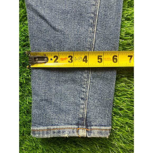 ASOS DESIGN Slim Distressed Jeans Men Sz W36 L32 Mid Wash Ripped Knee Blue Denim - Picture 5 of 10